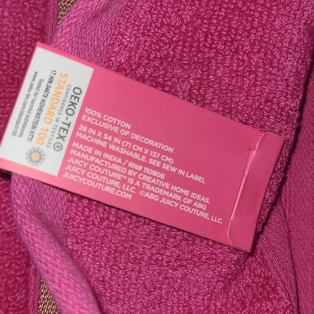 Juicy Couture Pink & Gold Bath Towels Set